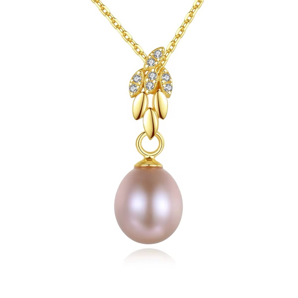 •Dreamlight 925 Silver Pure Grace Freshwater Pearl Wheat Pendant Chain Necklace